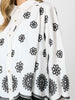 Paloma Embroidered Scalloped Shirt - White/Black rc&co
