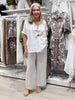 Haven Stripe Wide Leg Linen Pant - Mocha White