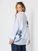 Rosa Floral Print Sheer Shirt - White/Navy rc&co