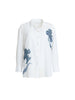 Rosa Floral Print Sheer Shirt - White/Navy rc&co