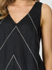 Haven Chevron Stitch Linen Cami - Black/White rc&co