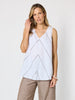 Haven Chevron Stitch Linen Cami - White Mocha rc&co