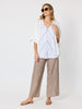 Haven Chevron Stitch Linen Cami - White Mocha rc&co