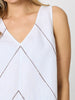 Haven Chevron Stitch Linen Cami - White Mocha rc&co