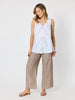 Haven Chevron Stitch Linen Cami - White Mocha rc&co