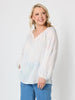 Sail Stripe Print Top - White Multi rc&co