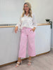 Hudson Wide Leg Crop Jean - Pale Pink