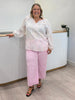 Hudson Wide Leg Crop Jean - Pale Pink