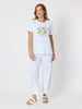 Limoncello Print Cotton Tee  - White