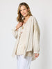 Soleil Foil Print Linen Duster - Natural Gold