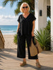 Traveller Angle Hem Top - Black
