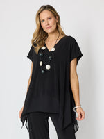 Traveller Angle Hem Top - Black