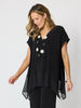 Traveller Angle Hem Top - Black rc&co