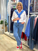 Embroidered Cherry Straight Leg Jeans - Denim