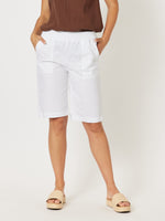Santorini Cotton Pull On Short - White
