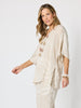 Sunset Palm Print Top - Natural/White