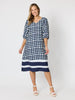 Monaco Grid Print Dress - Navy/White rc&co