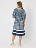 Monaco Grid Print Dress - Navy/White rc&co