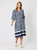 Monaco Grid Print Dress - Navy/White rc&co