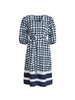 Monaco Grid Print Dress - Navy/White rc&co