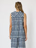 Monaco Grid Print Top - Navy/White rc&co