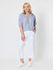 Monaco Embroidered Spot Top - Pale Blue rc&co