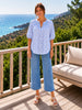 Monaco Embroidered Spot Top - Pale Blue
