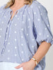 Monaco Embroidered Spot Top - Pale Blue rc&co
