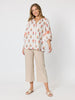 Candelabra Flower Print Top - Natural Multi