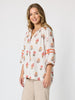 Candelabra Flower Print Top - Natural Multi