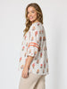 Candelabra Flower Print Top - Natural Multi