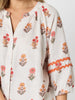 Candelabra Flower Print Top - Natural Multi