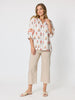Candelabra Flower Print Top - Natural Multi