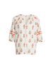 Candelabra Flower Print Top - Natural Multi