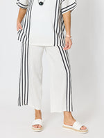Sevilla Stripe Print Pant - White/Black