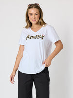 Amour Animal Print Tee - White