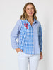 Cove Embroidered Gingham Shirt - Azure White rc&co
