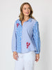 Cove Embroidered Gingham Shirt - Azure White rc&co