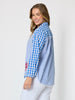Cove Embroidered Gingham Shirt - Azure White rc&co