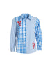 Cove Embroidered Gingham Shirt - Azure White rc&co