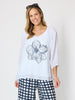Camellia Floral Print Top - White rc&co