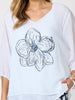 Camellia Floral Print Top - White rc&co