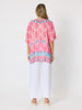 Coastal Daydream Print Top - Raspberry Multi rc&co