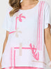 Bay Leaf Print Top - White Blush