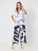 Bay Leaf Print Top - White/Navy