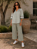 Urban Stripe Print Pant - Olive White