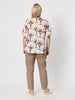 Sarah Linen Pleat Hem Pant - Mocha