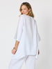 Soleil Foil Print Linen Top - White/Gold