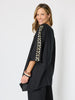 Soleil Foil Print Linen Top - Black/Gold rc&co