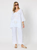 Bayview Wide Leg Linen Pant - White rc&co